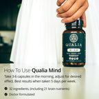 Qualia Life Sciences premium cognitive support capsules close up view
