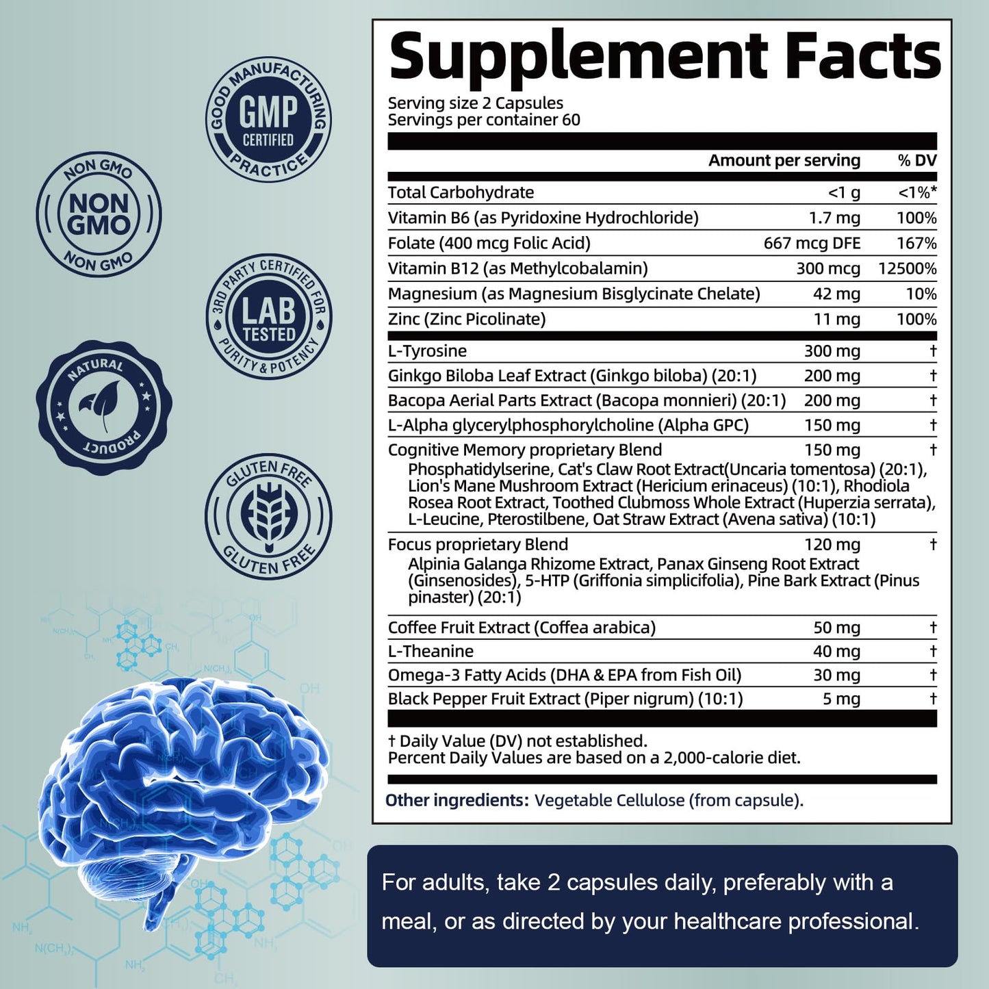 Totaria focus and mental clarity supplement bottle display.