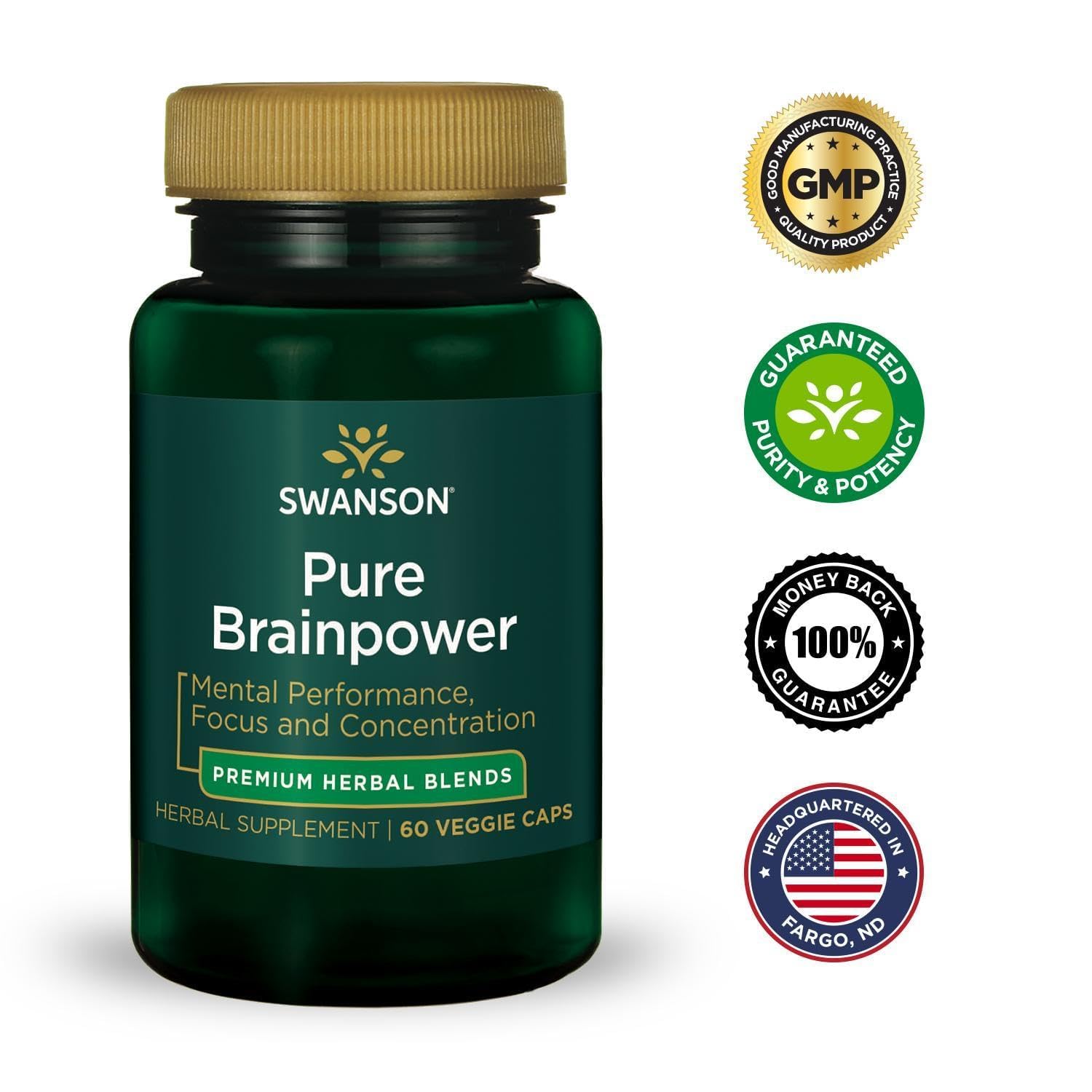 Authentic Swanson daily nootropic supplement bottle safely packaged for Indian e commerce consumers