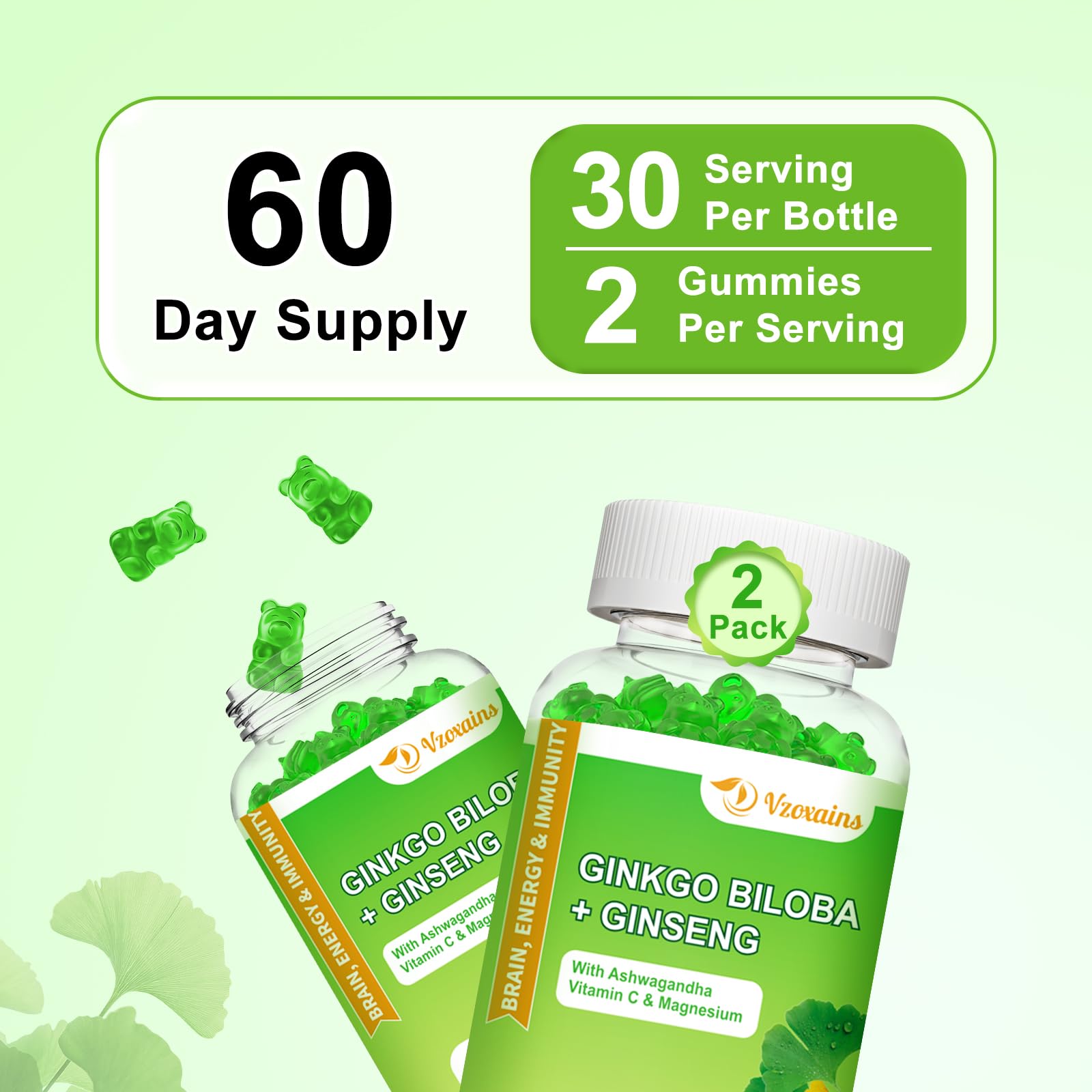 Sugar free memory and focus support herbal complex for adults packaging details