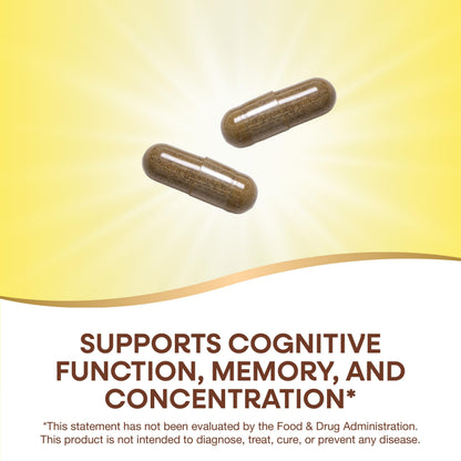 Supplement facts panel of Nature's Way Ginkgo Premium Extract vegan capsules