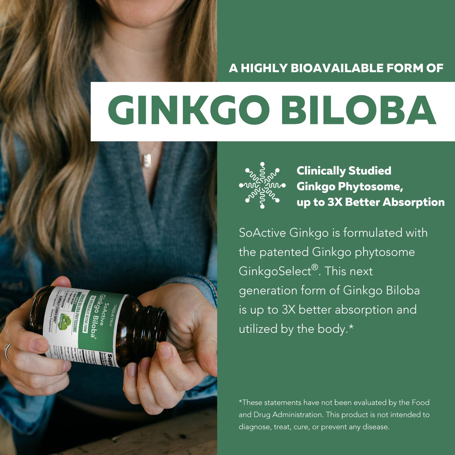 Triquetra Health SoActive Ginkgo Biloba 60 capsules supplement facts panel and ingredient list