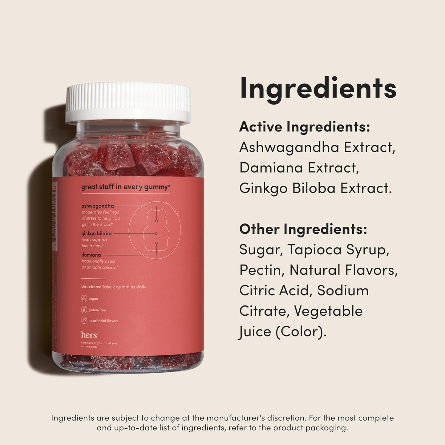 Hims And Hers ashwagandha infused desire supplements for women.