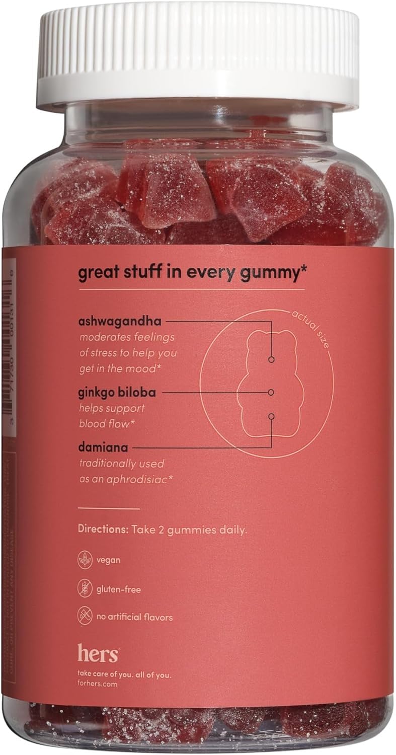 Hers daily wellness libido gummies for enhancing physical sensitivity in women.