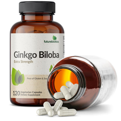 Close-up of the dietary supplement packaging emphasizing focus and healthy circulation benefits.