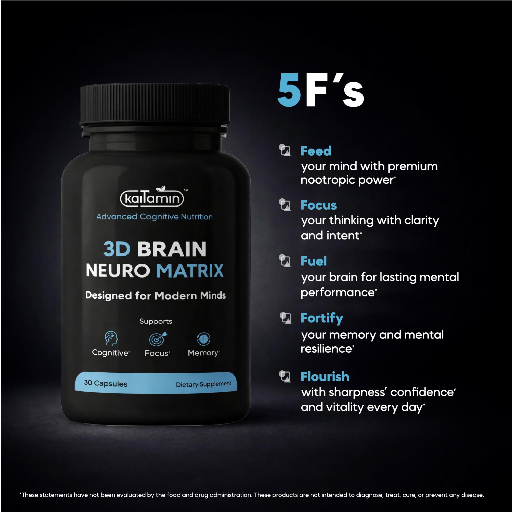 Kaitamin dietary supplement for cognitive support and mental sharpness