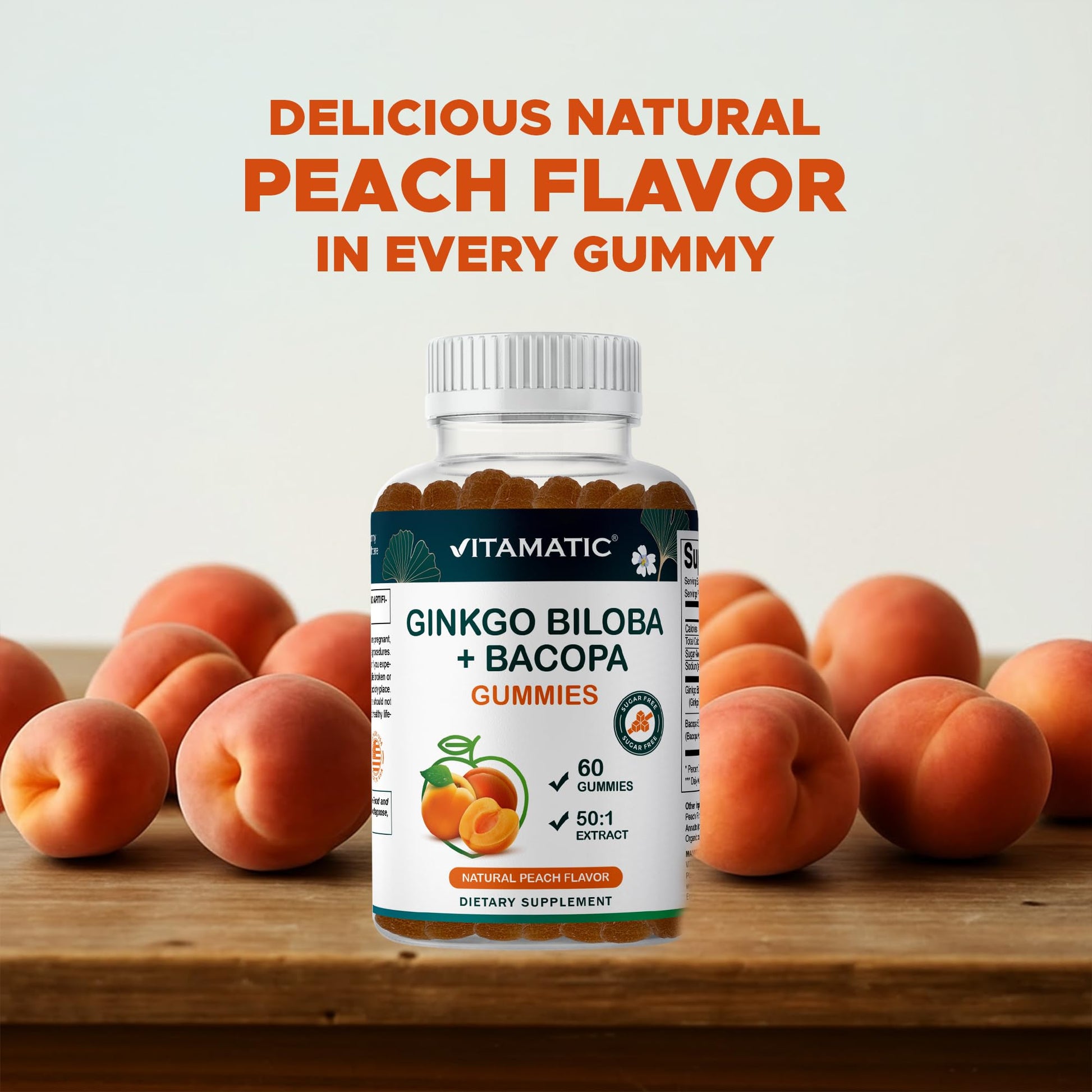 Vitamatic sixty daily gummies packaging highlighting memory and focus support benefits.
