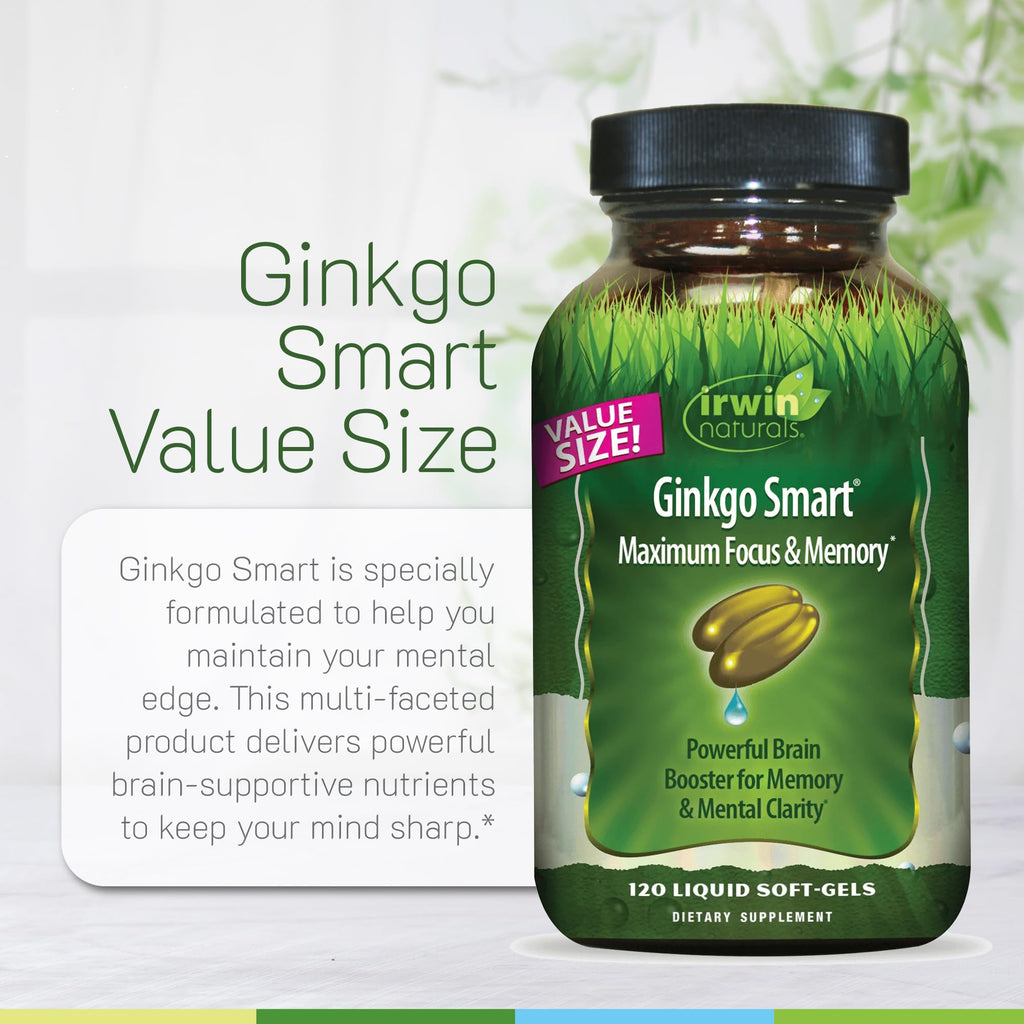 USA imported Ginkgo Smart mental clarity dietary supplement packaging view