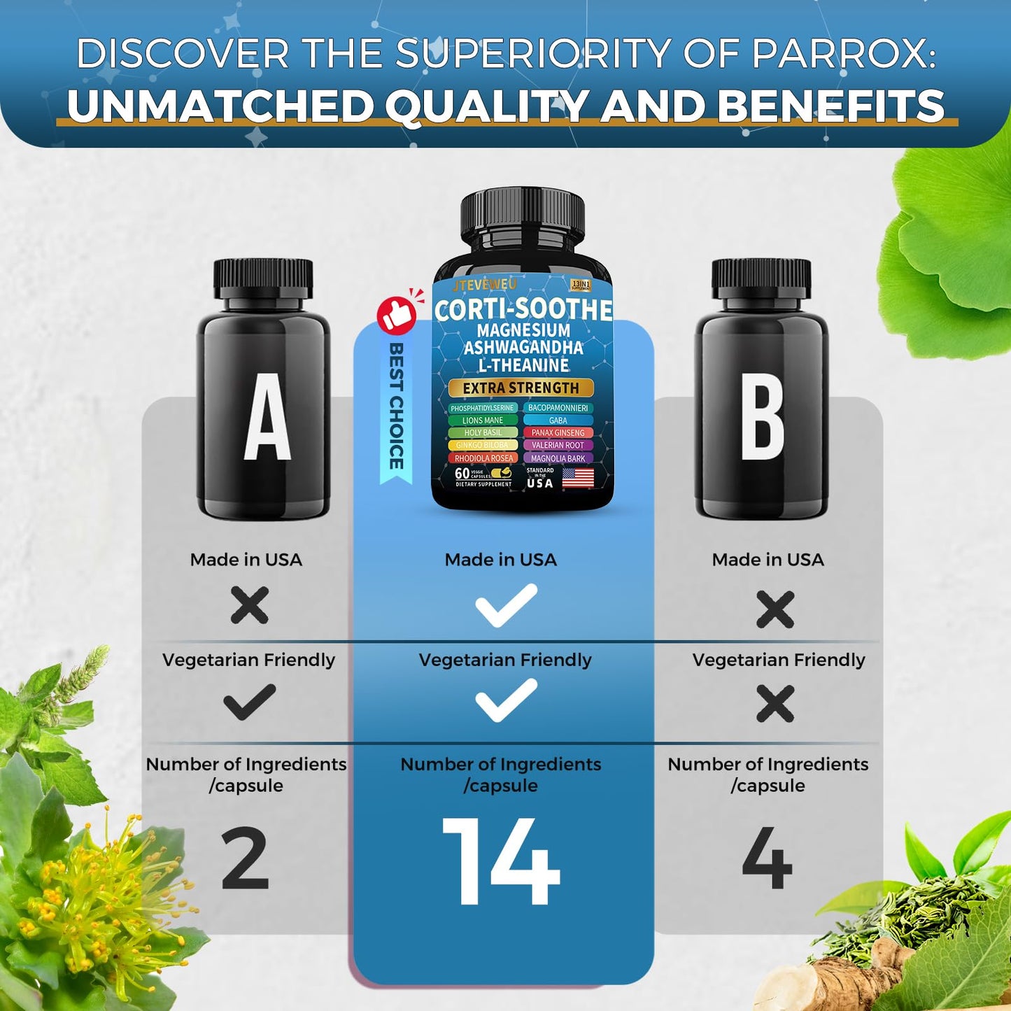 Imported JTEVEweu stress relief supplement with ashwagandha and L theanine