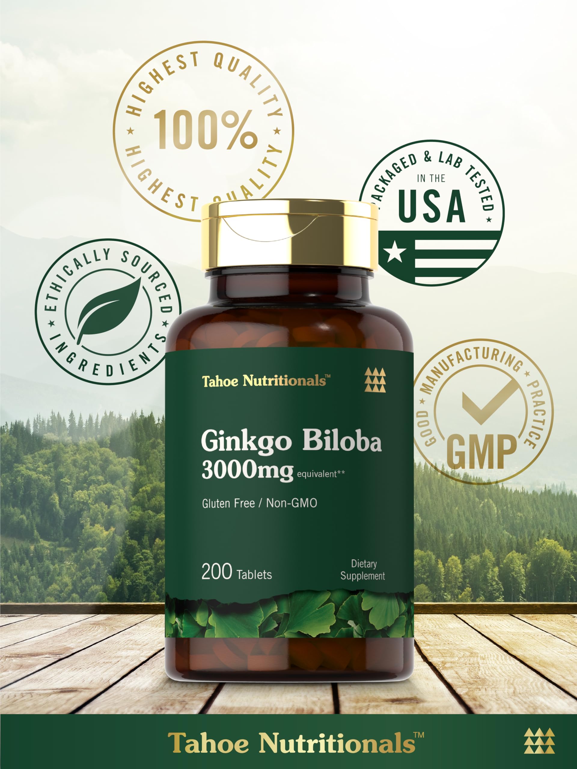 Authentic USA imported Carlyle Ginkgo Biloba herbal supplement bottle for mental clarity