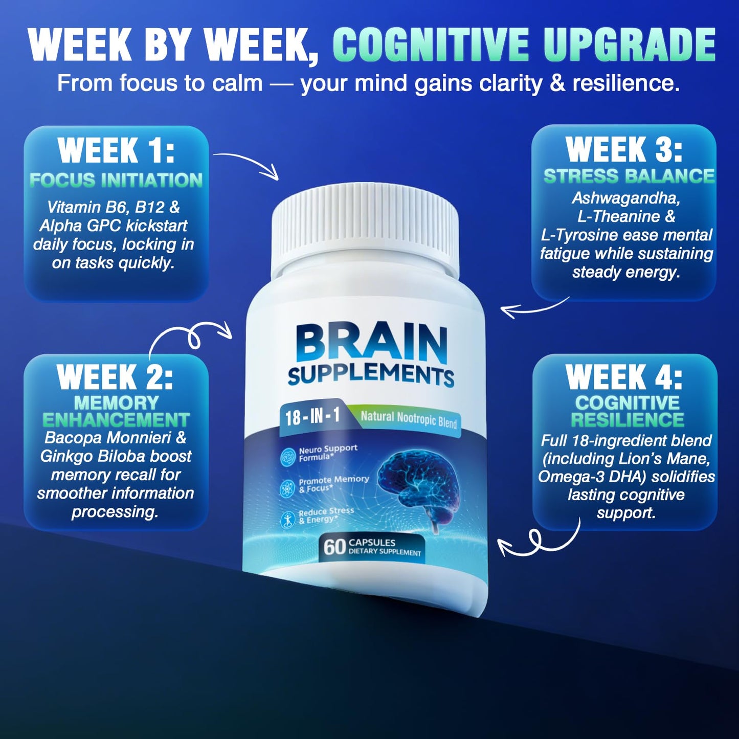 Fenolutra daily cognitive support supplement vegan capsules for mental clarity