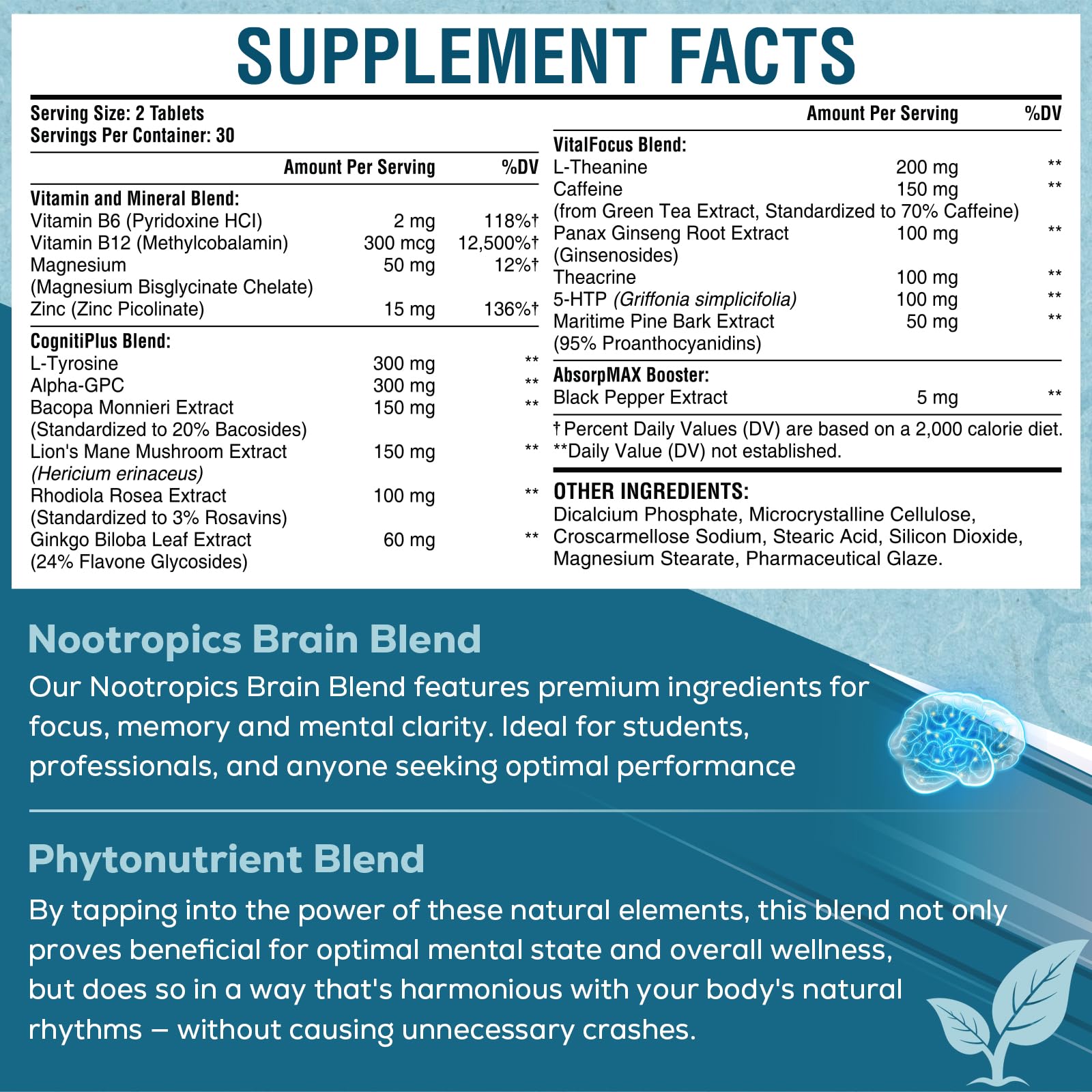 SehatiKu AddiZen natural nootropics brain supplement showing side label with key ingredients