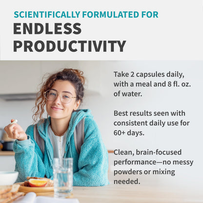 MedChoice 12 in 1 nootropic bottle standing upright for focus and productivity