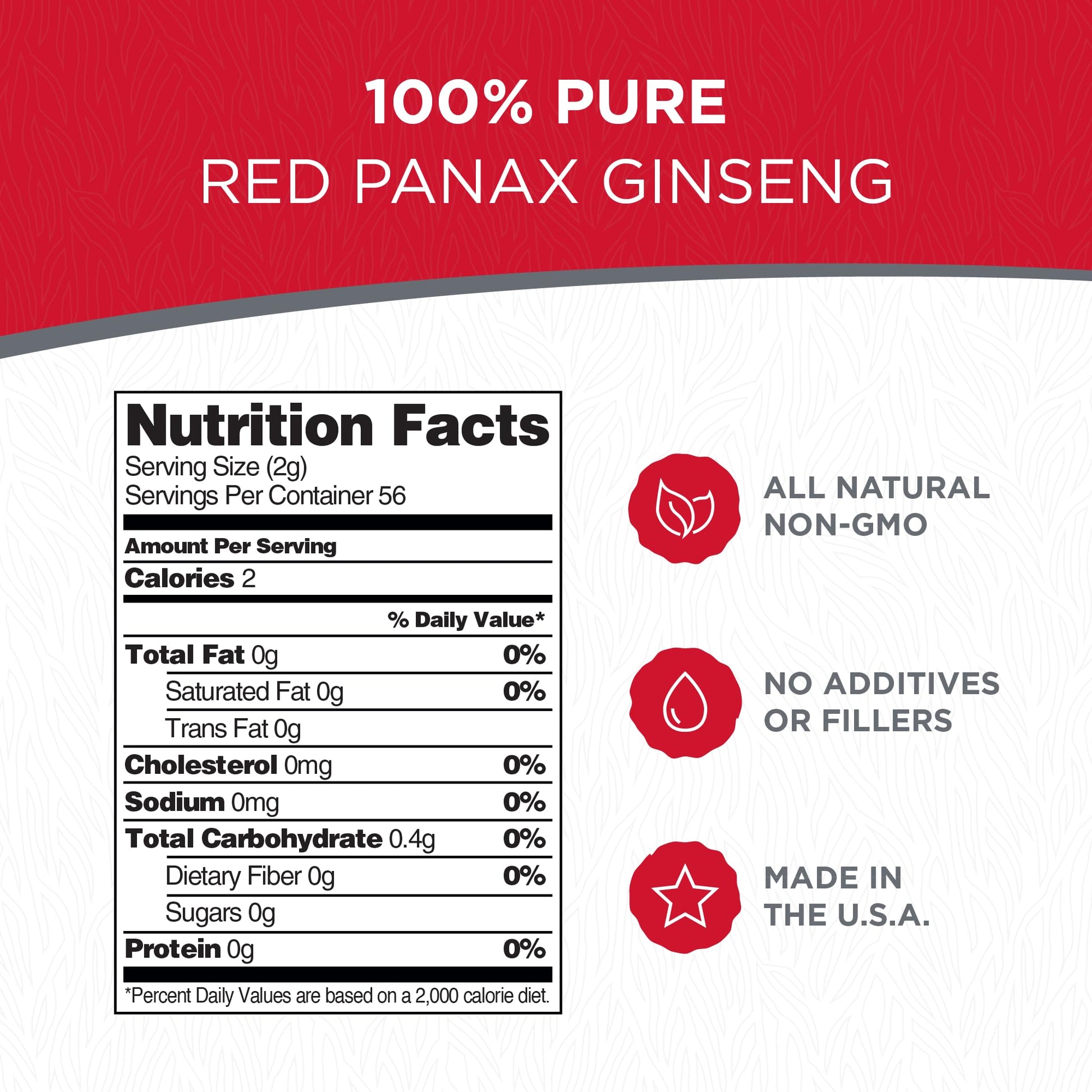 Dairyland Management ginseng powder label details 4 Ounce