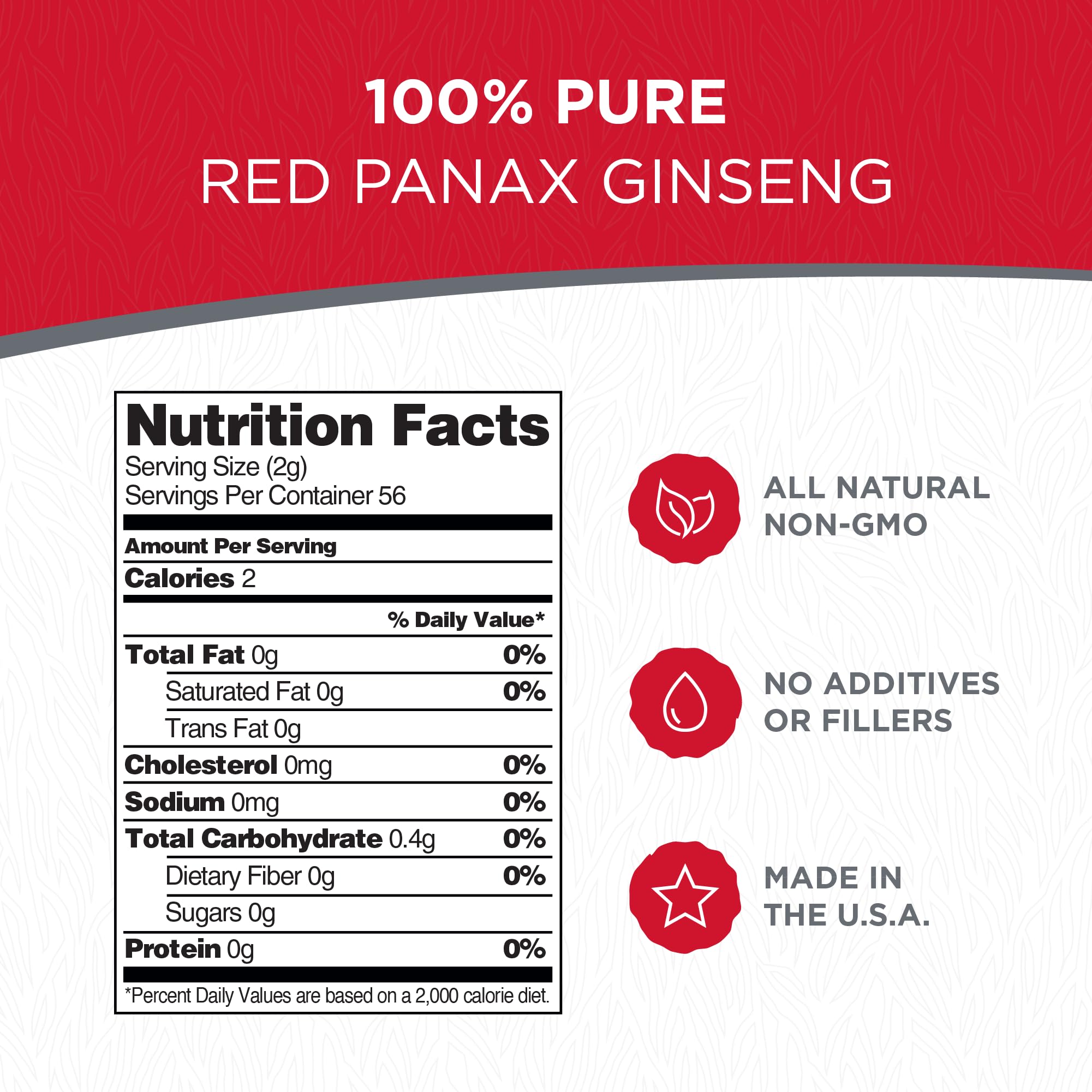 Dairyland Management ginseng powder label details 4 Ounce