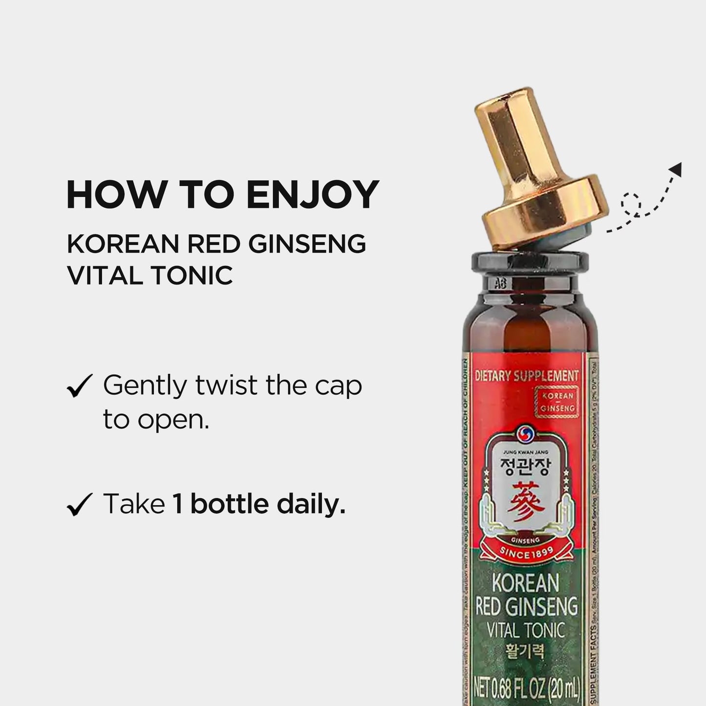 Korean Red Ginseng wellness drink display