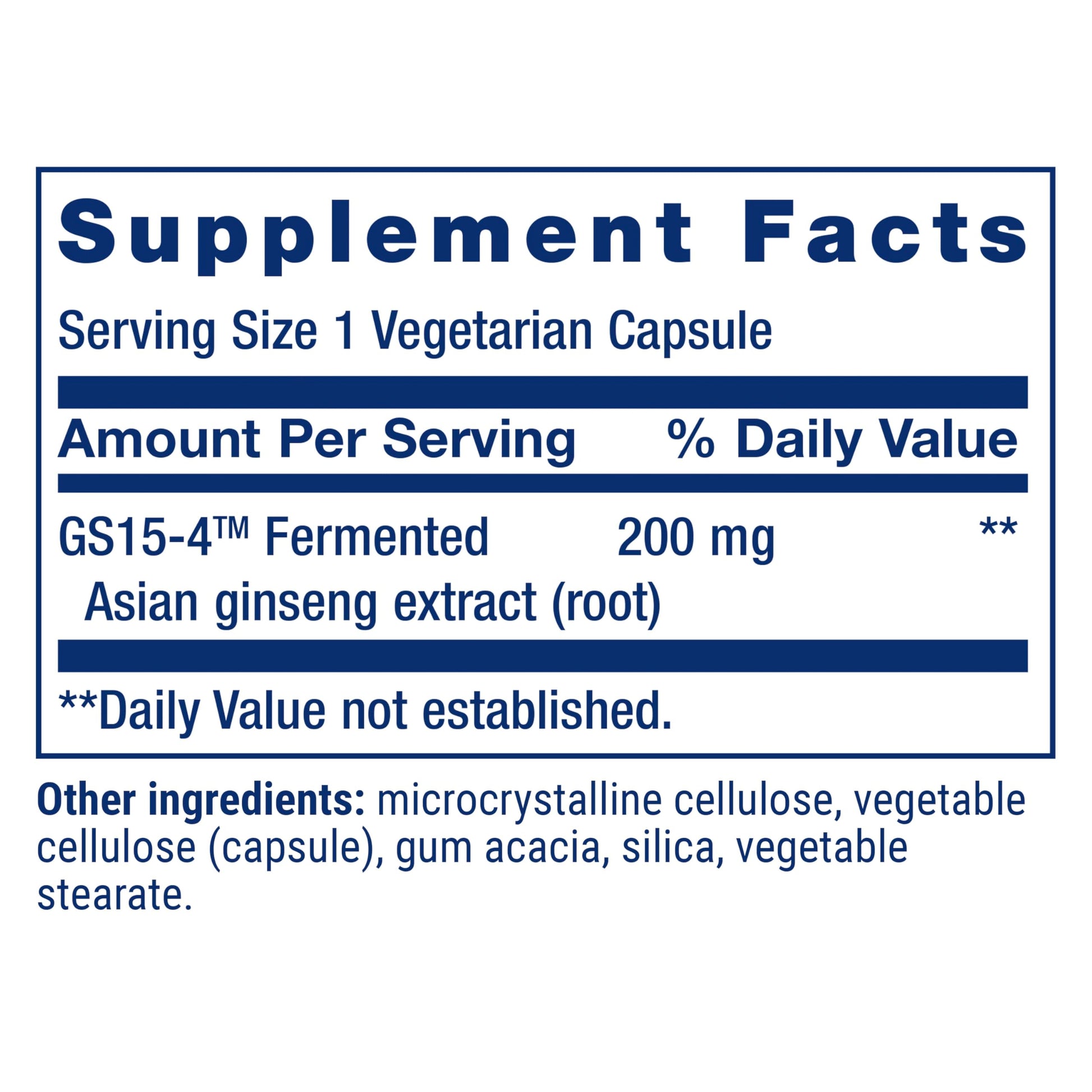 Side view of Life Extension Ginseng Energy Boost showing ingredients