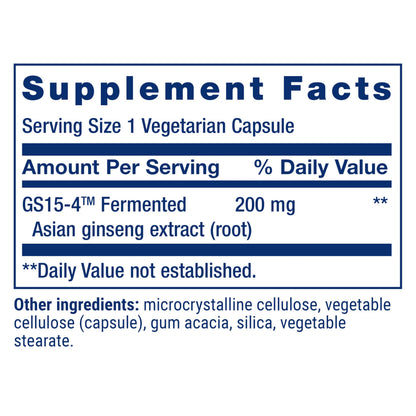 Side view of Life Extension Ginseng Energy Boost showing ingredients