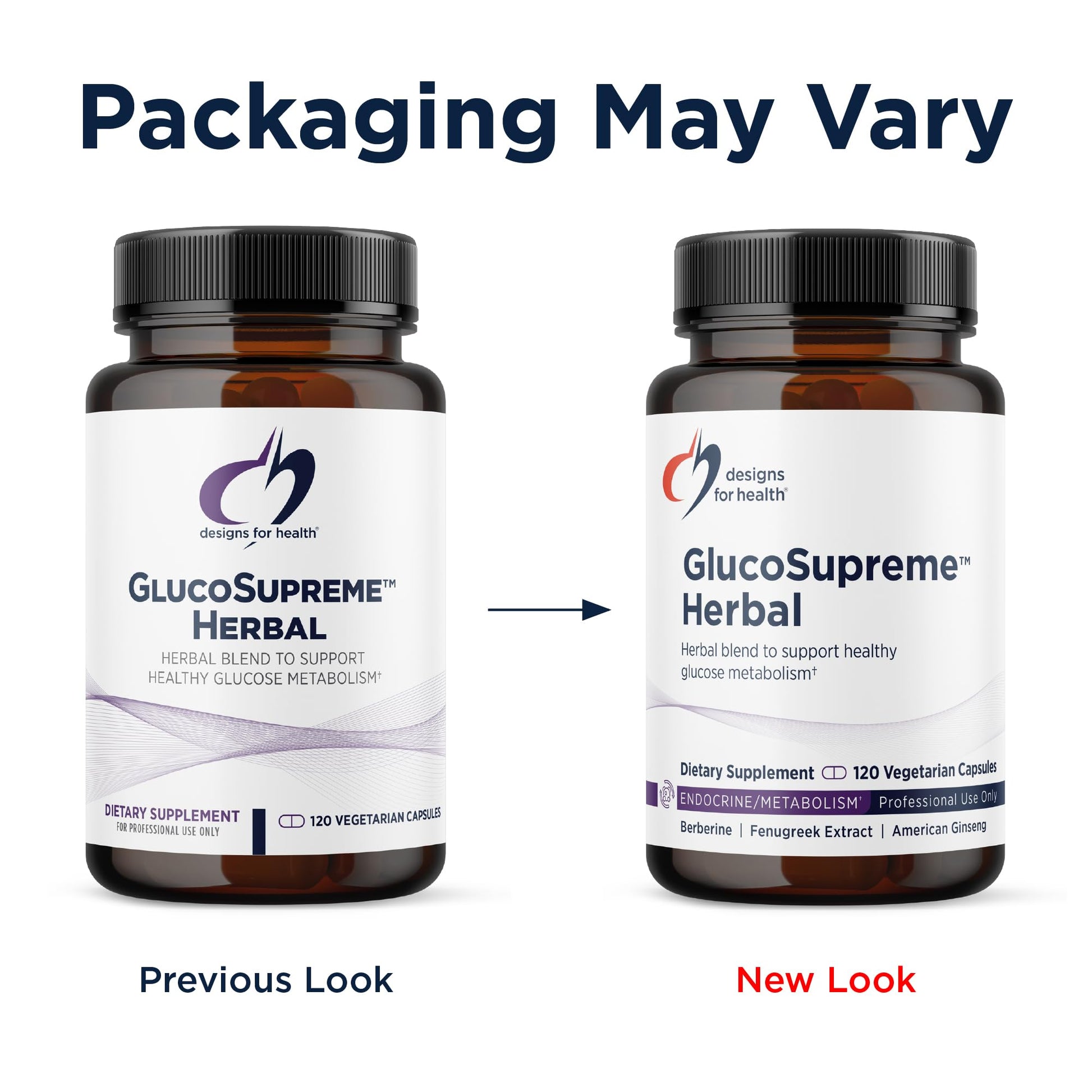 Designs for Health GlucoSupreme 120 vegetarian capsules container