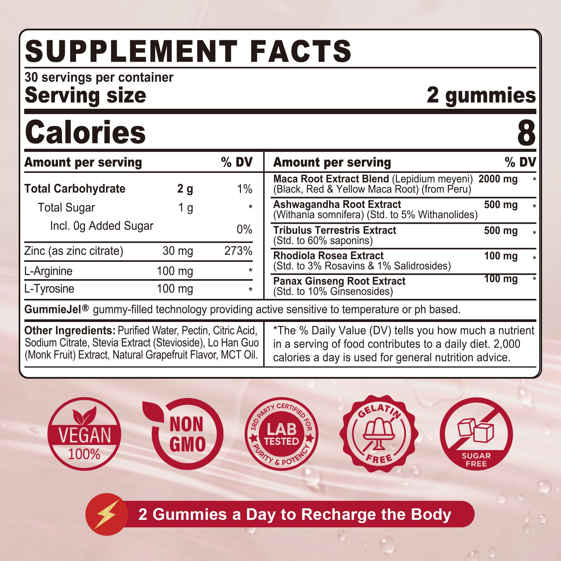 Neviss Maca Root and Ashwagandha gummy supplement bottle