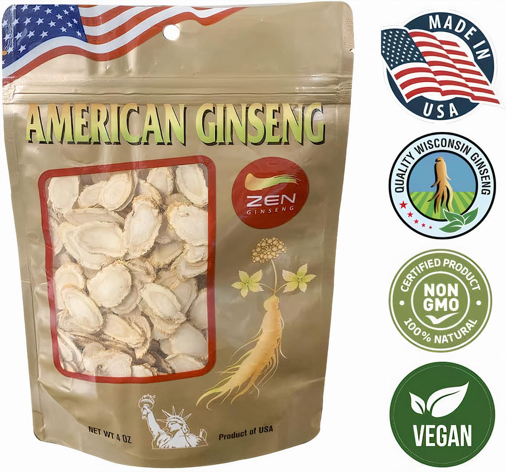 Premium hand selected American Ginseng root slices