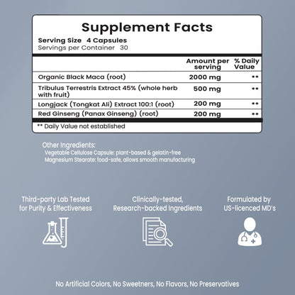 Side view of VB Health Drive Boost supplement bottle USA import