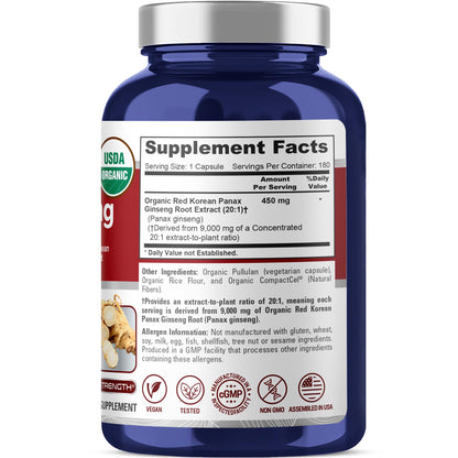 NusaPure organic ginseng capsules bottle label