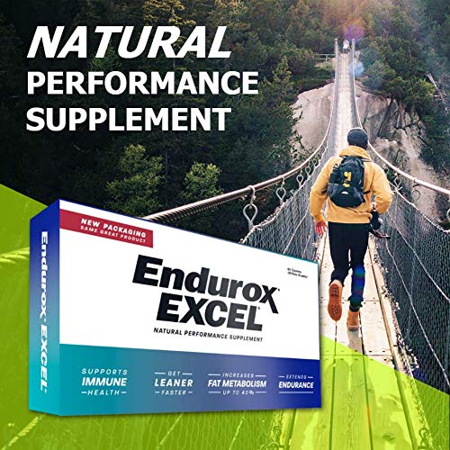 Pacific Health Endurox Excel endurance capsules display showing label detail on adaptogen formula