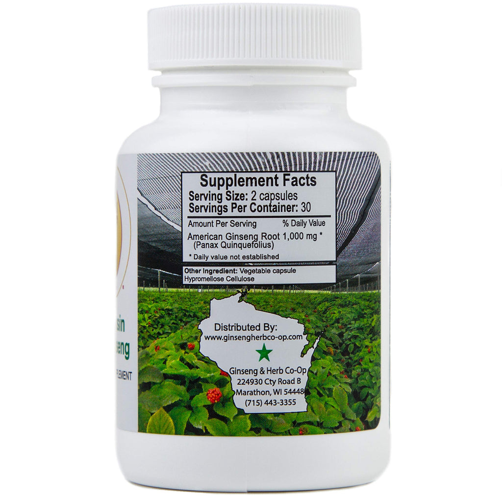 Ginseng and Herb Co-op herbal supplement packaging details