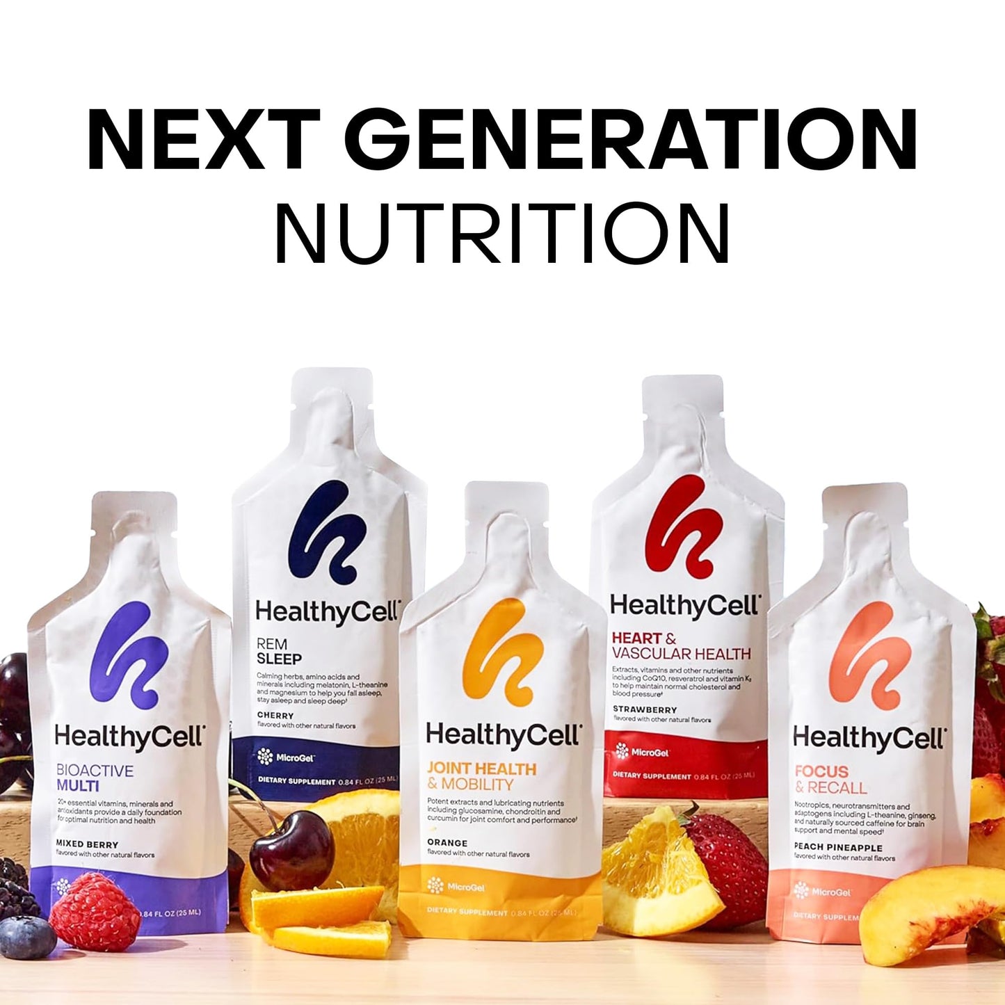 Healthycell Focus and Recall daily supplement usage illustration