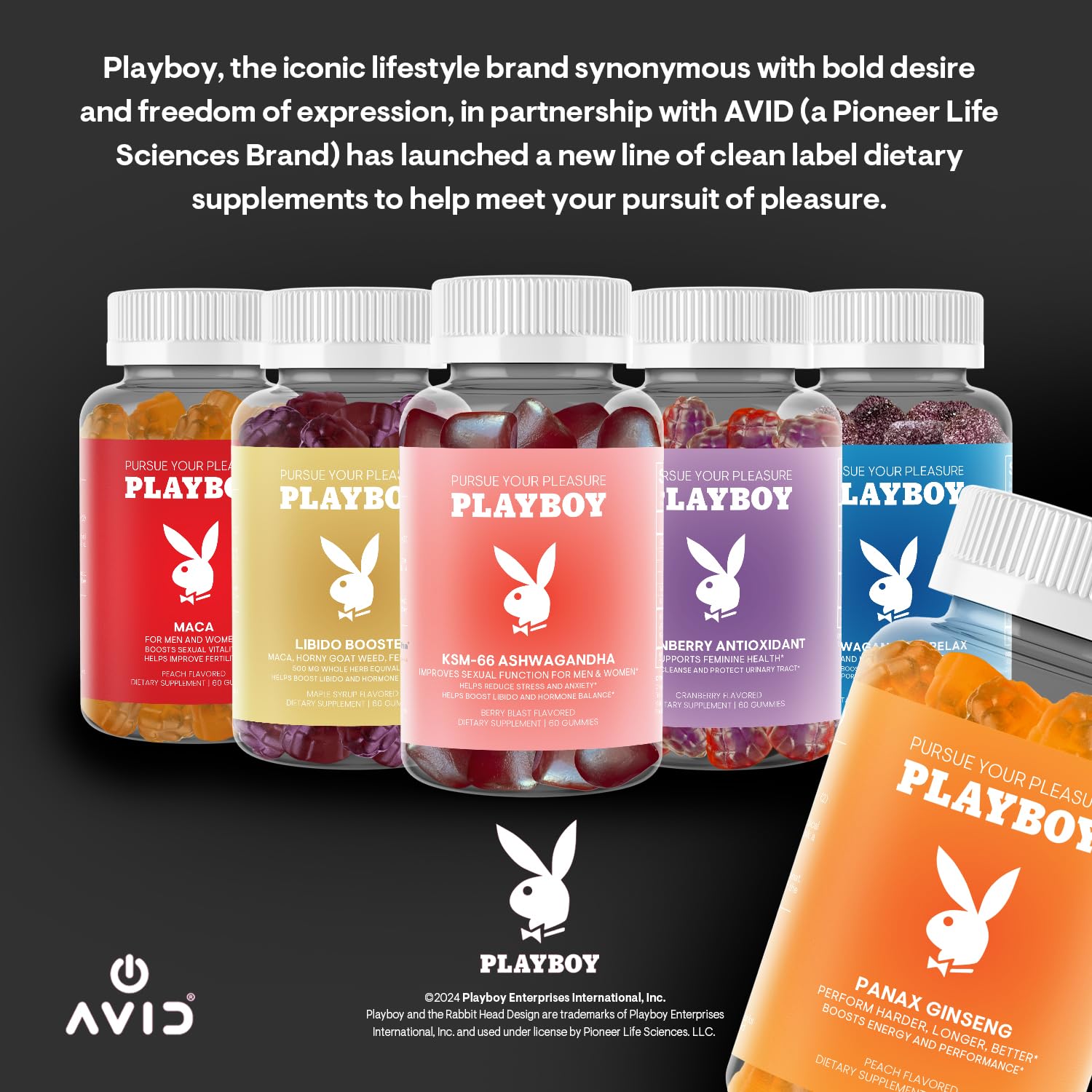 Playboy Ginseng Gummies dietary information and ingredients