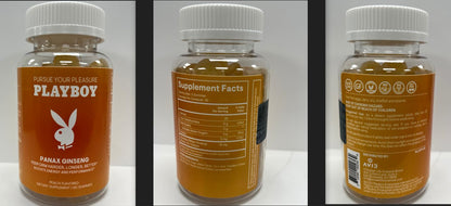 Lifestyle shot of Avid Playboy Ginseng Gummies bottle
