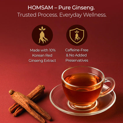 Samsidae Korean ginseng tea box with individual sachets spread out