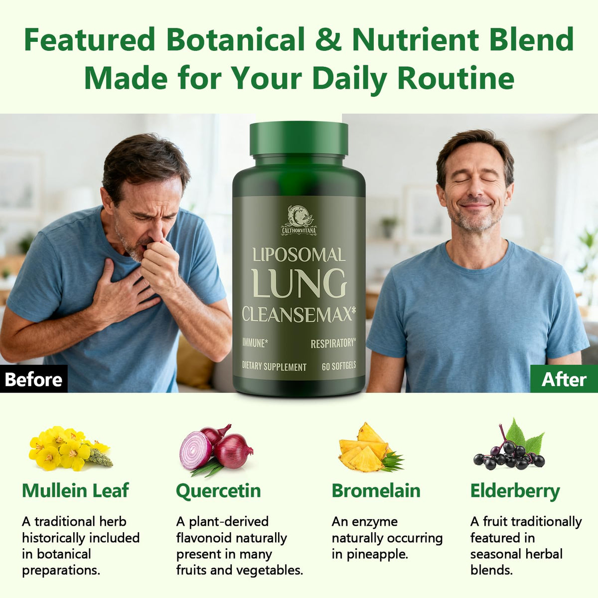 Softgel texture and quality of C Calthorvitana lung health supplement