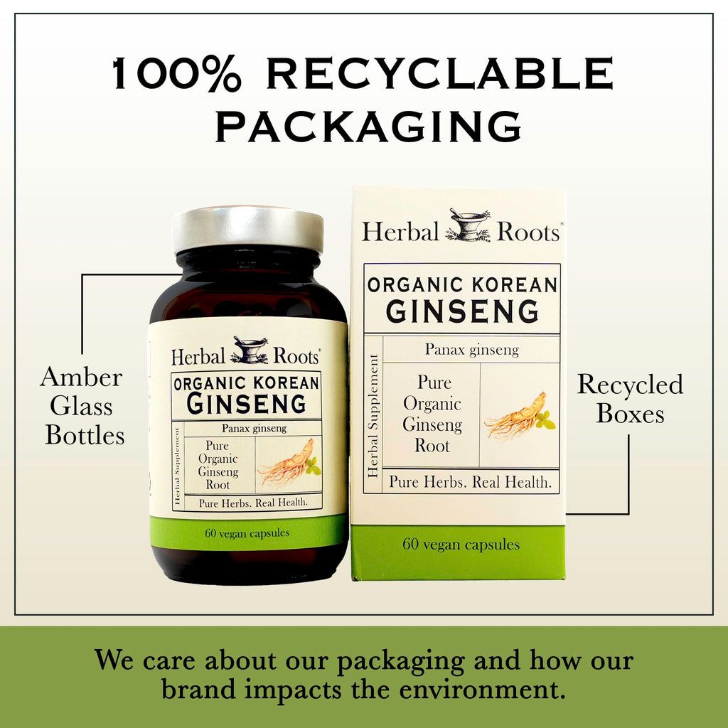 Organic Korean Ginseng capsules for energy support