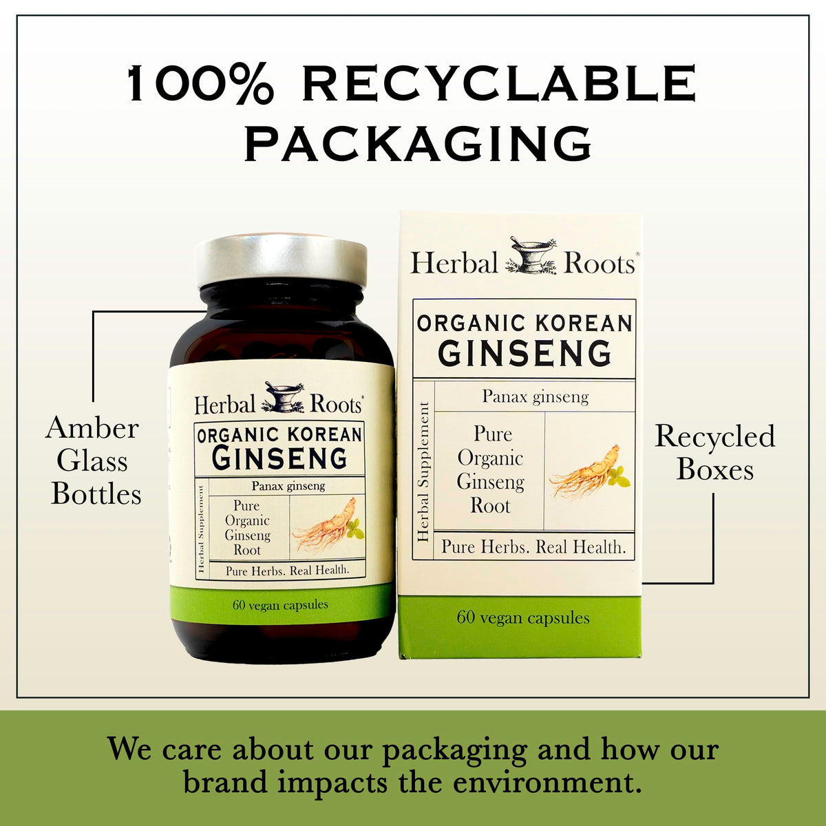 Organic Korean Ginseng capsules for energy support