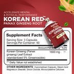 Nutrivein Korean Red Panax Ginseng 180 capsules supplement facts label