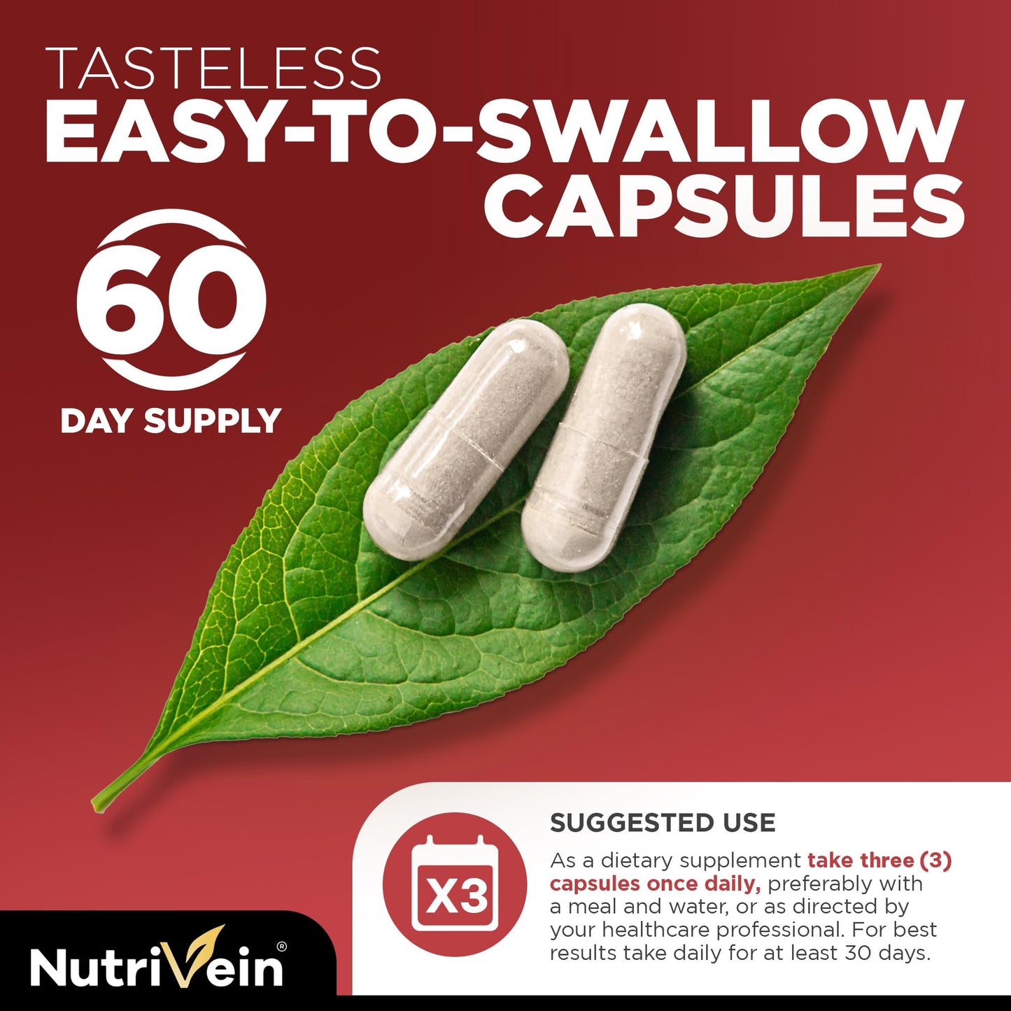 Side view of Nutrivein Korean Red Panax Ginseng bottle showing 1600mg dosage