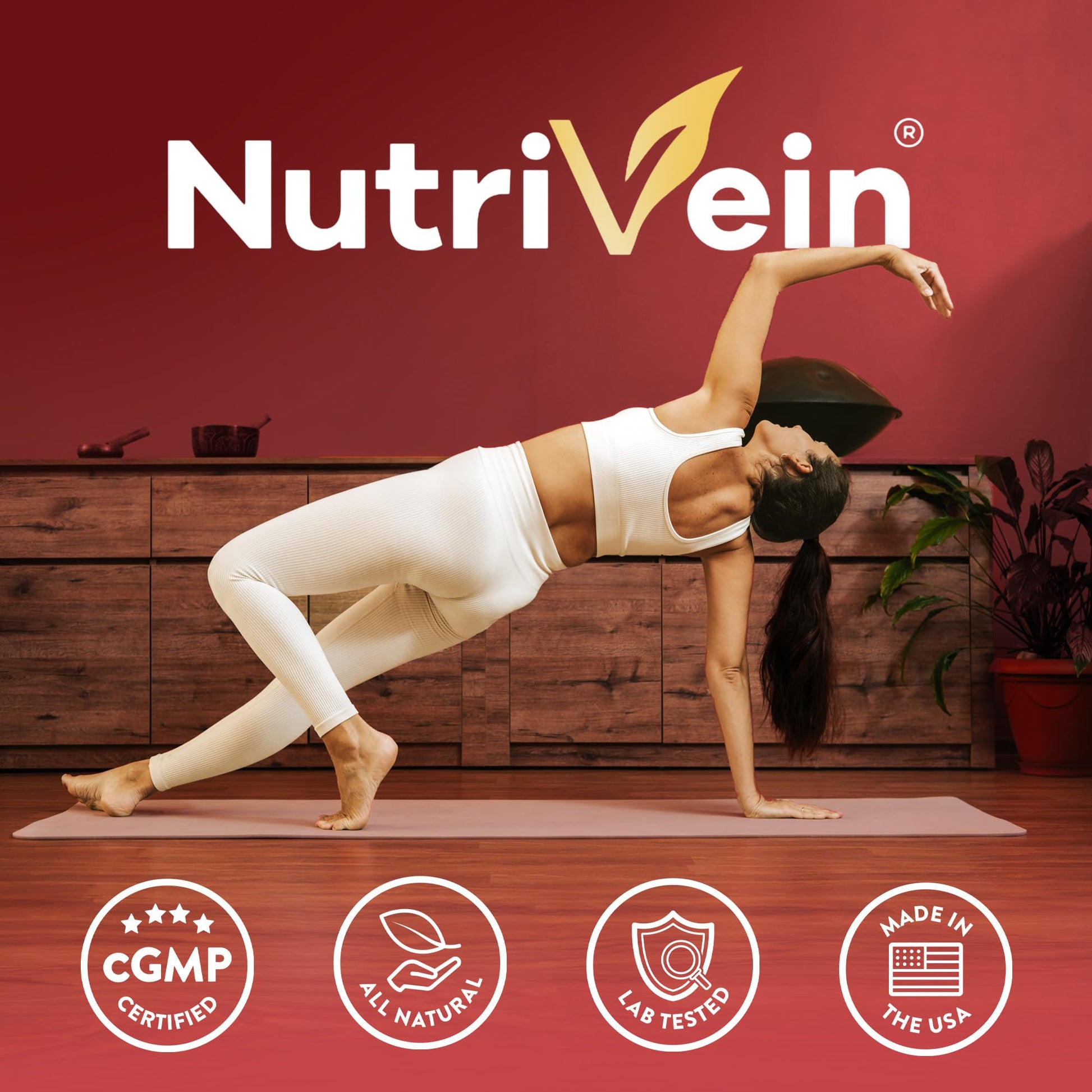 Nutrivein Korean Red Panax Ginseng bottle with ingredients and purity label