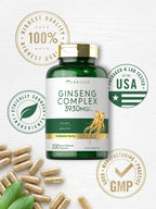 Back of Carlyle Ginseng Complex bottle displaying ingredients list