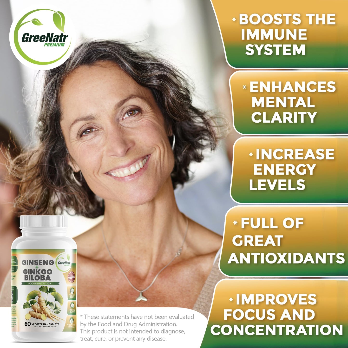 GreeNatr Ginkgo and Ginseng supplement ingredients list