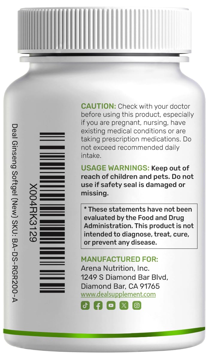 Deal Supplement ginseng 120-day supply bottle