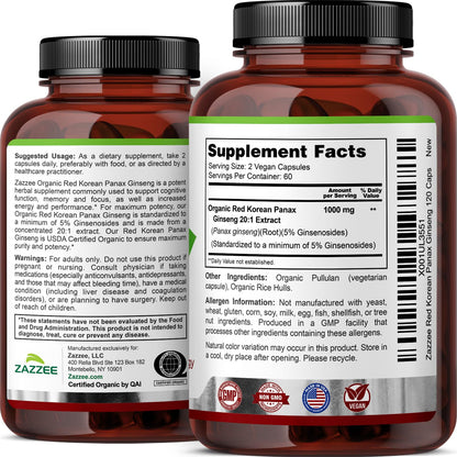 Packaging of Zazzee Red Korean Panax Ginseng for Indian consumers