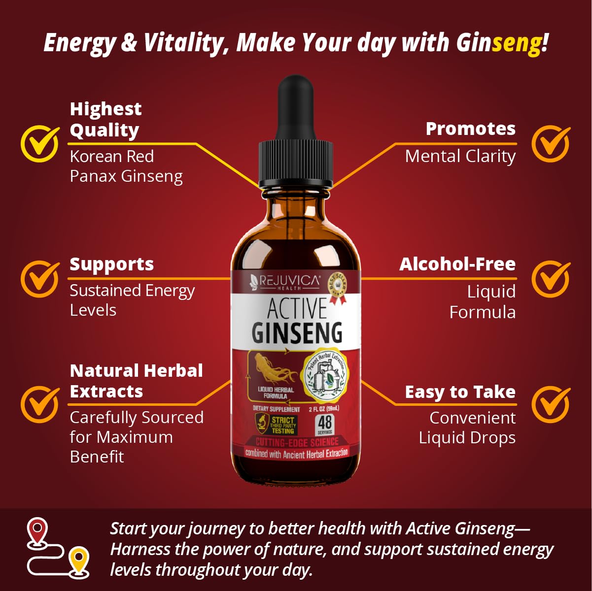 Premium imported Korean Red Panax Ginseng drops for daily vitality