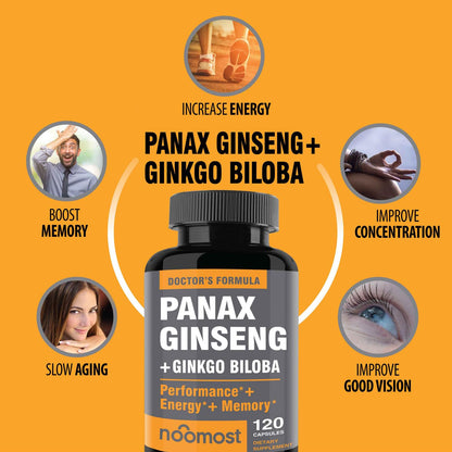 NooMost 120 vegan capsules bottle side view showing ingredients