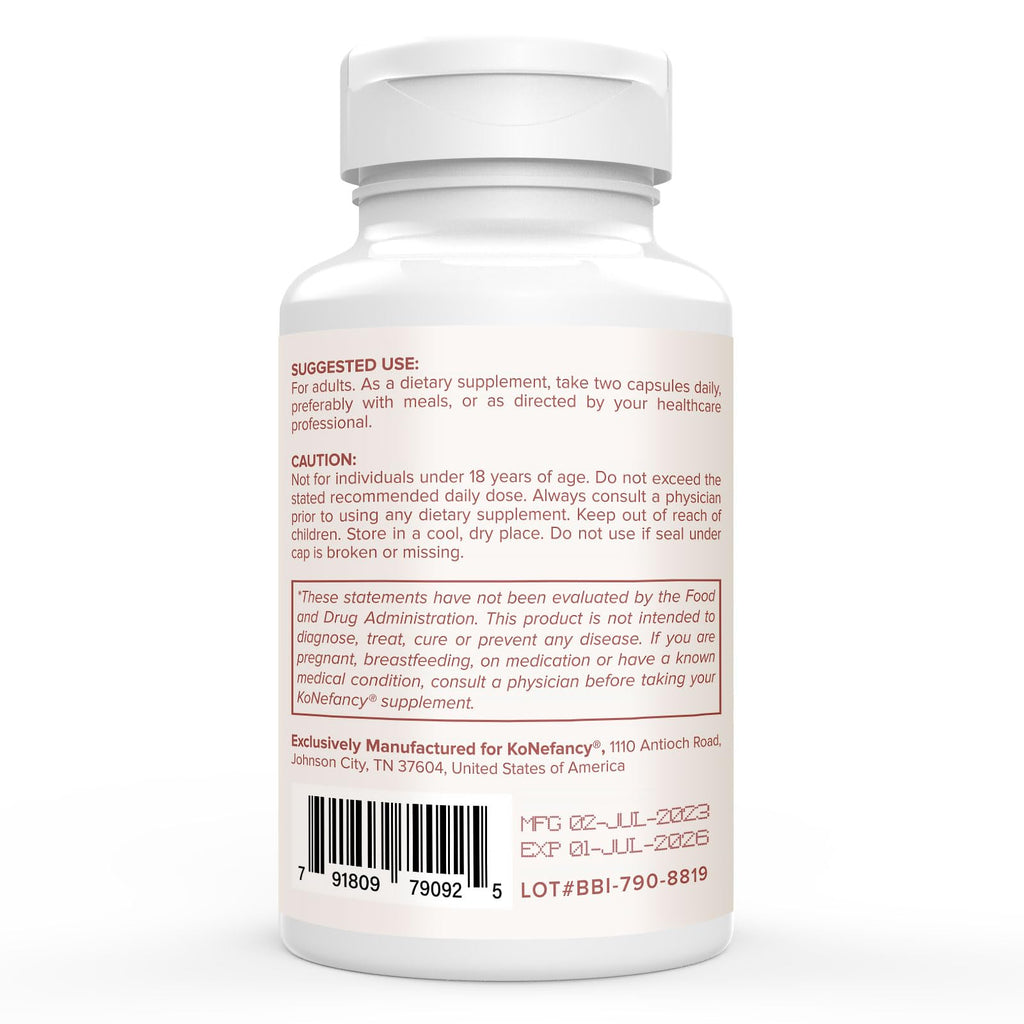 Authentic imported USA bottle of KoNefancy Berberine HCL 1000mg 120 count showing clear text details