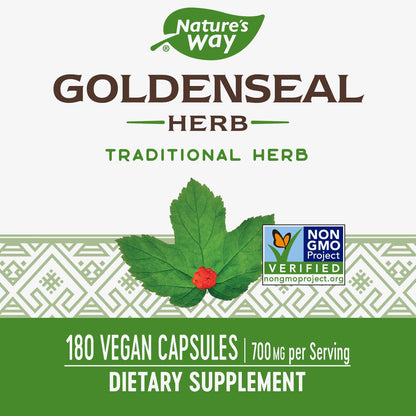 Authentic imported Nature's Way goldenseal traditional herb supplement for digestive health