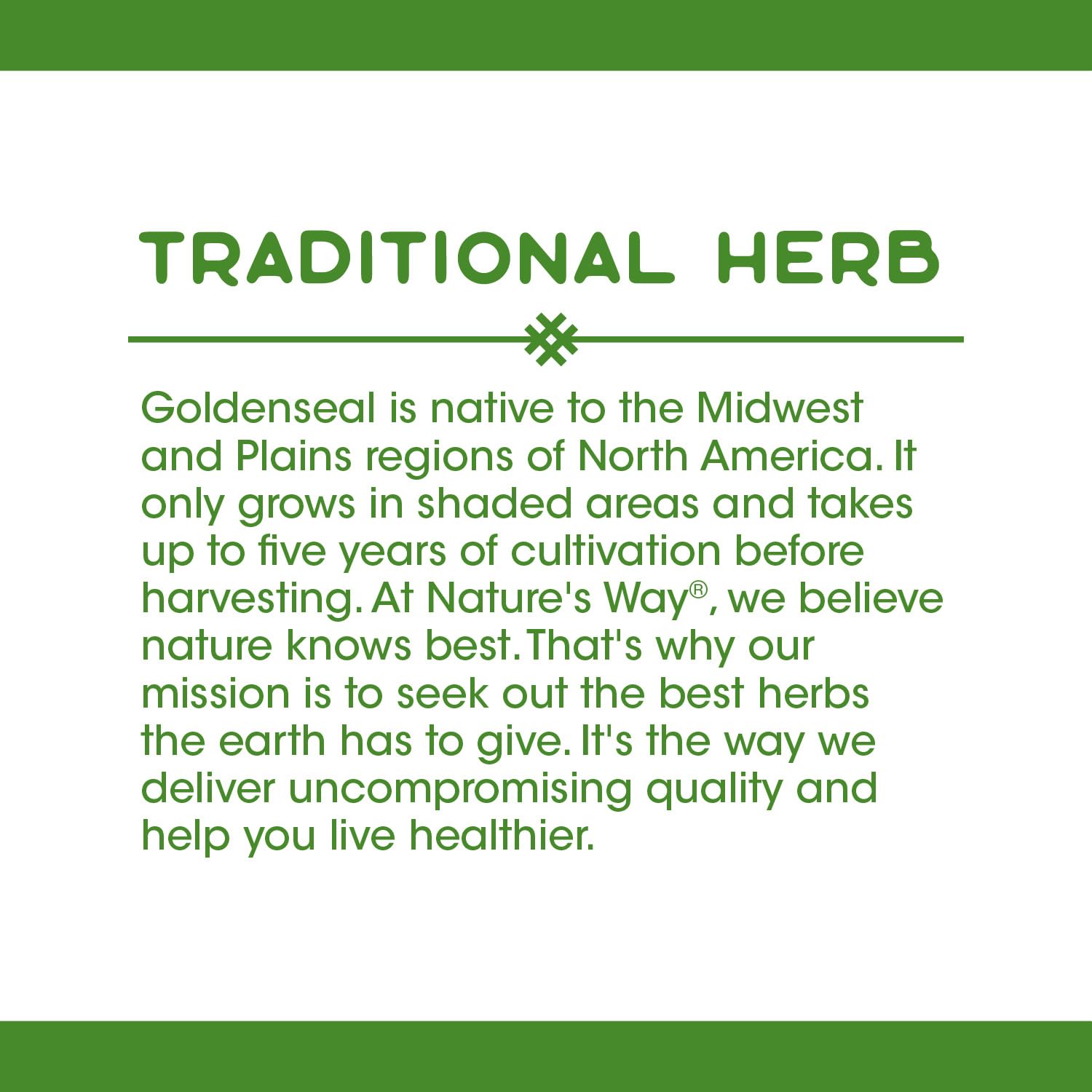 Premium Nature's Way goldenseal root capsules for seasonal immune support