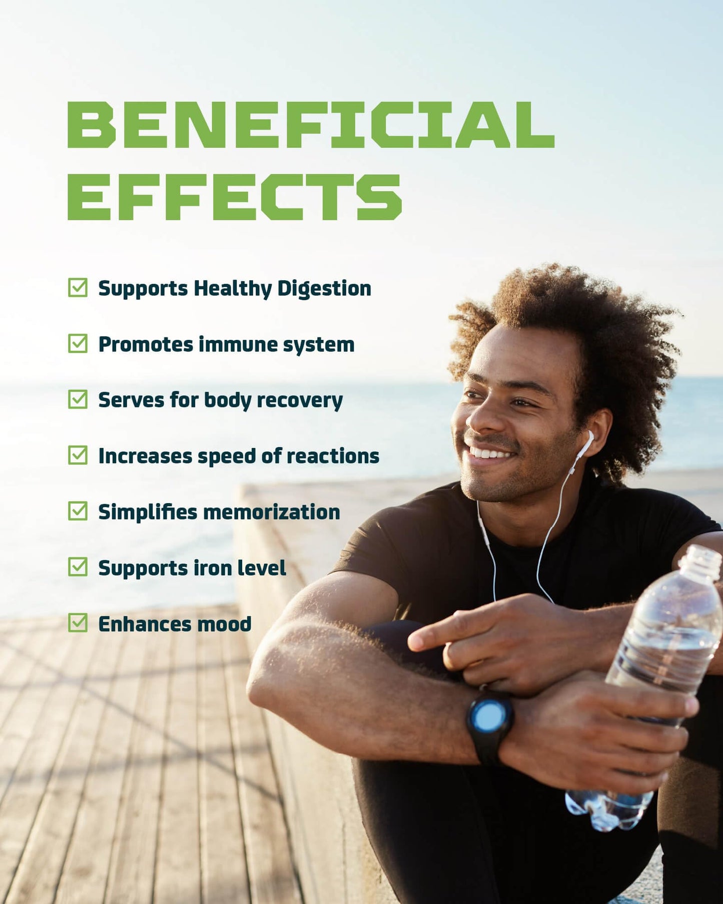 Back label of sea moss packaging showing brand information and product weight