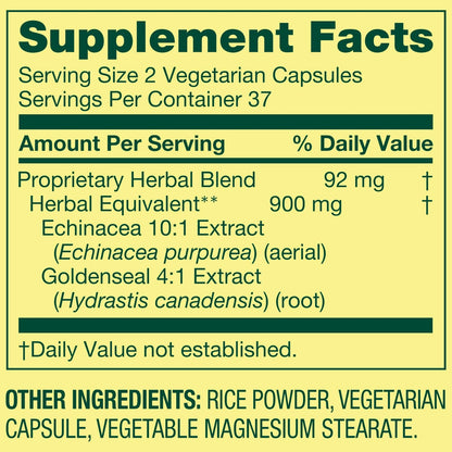 Close up of Spring Valley immune health dietary supplement capsules on a clean background